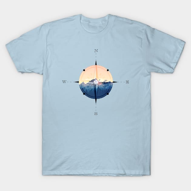 The Mountains Are My Guide Compass T-Shirt by chrissyloo